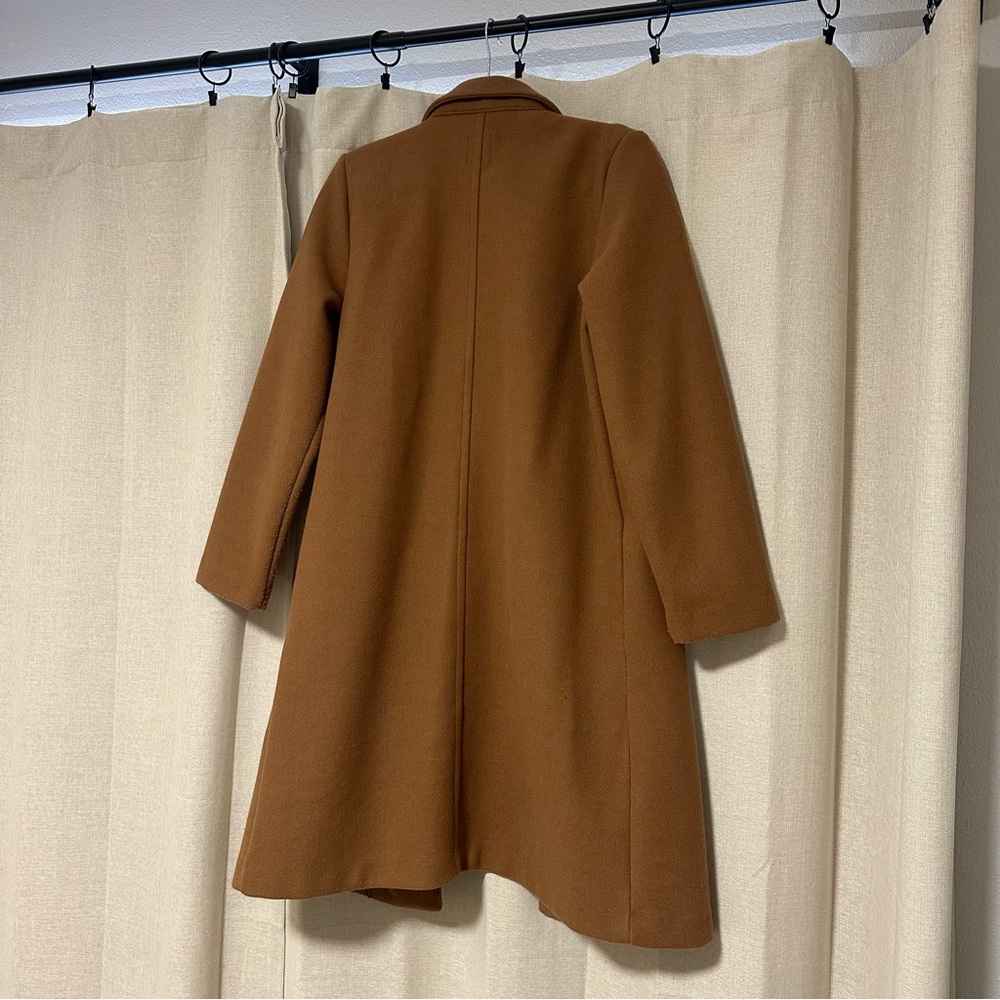 Zara Women's Camel Coat Open Front Lapel Collar - Large - Picture 4 of 7